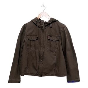 LEVIS Military Green Hooded Jacket. Size L